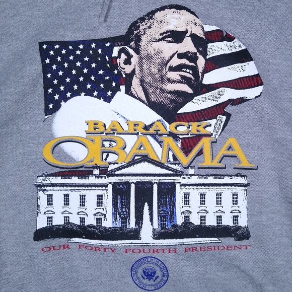 Vintage Early 2Ks Barack Obama Hoodie Sweatshirt 2X - Picture 2 of 6